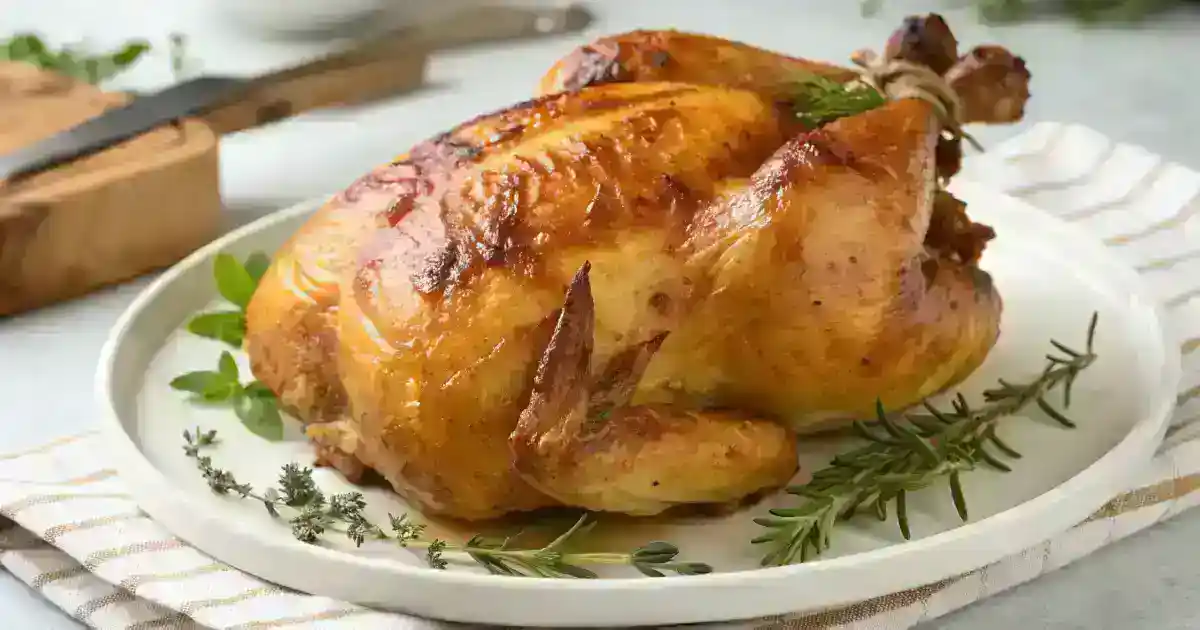 Crispy golden chicken with a perfectly seared golden crust