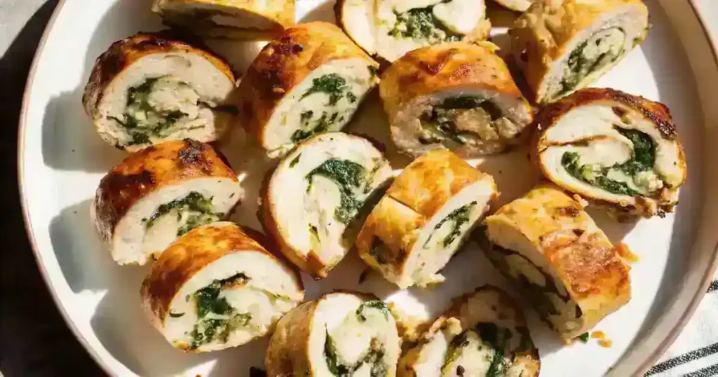 Chicken Ballotine vs Chicken Roulade: golden-skinned ballotine and spiral roulade slices garnished with fresh herbs.
