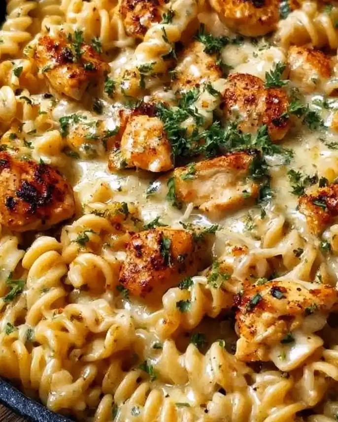 Cheesy Cajun Garlic Chicken Rotini Skillet for Cozy Nights
