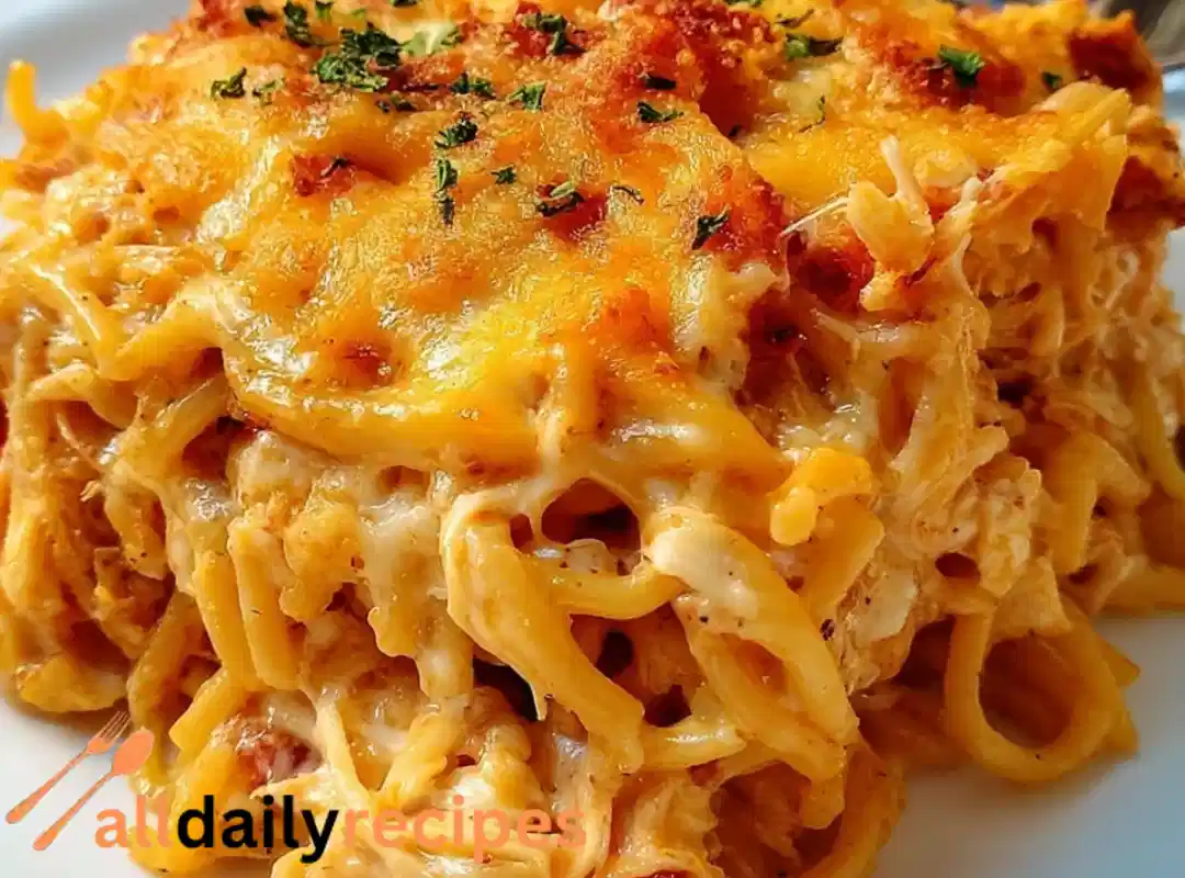 Spicy Southern Cheesy Chicken Spaghetti Casserole