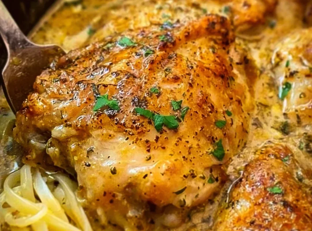 Crock Pot Angel Chicken cooked with creamy sauce and served with rice