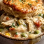 Delicious Crock Pot Chicken Pot Pie served in a bowl.
