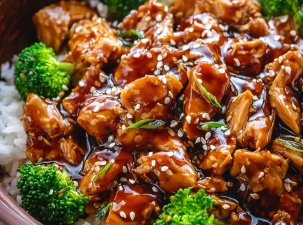 Easy Dump and Go Crockpot Teriyaki Chicken recipe with savory sauce and tender chicken.