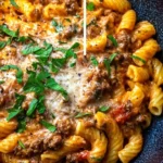 Creamy Garlic Butter Pasta with Ground Beef