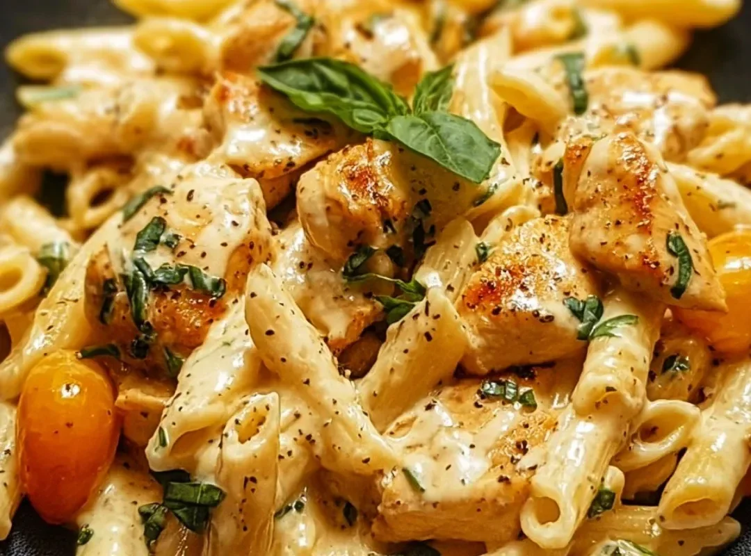 Delicious Marry Me Chicken Pasta garnished with herbs and served in a bowl