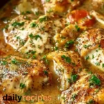 Delicious Ranch Chicken cooked in a crock pot, served with a side of vegetables.