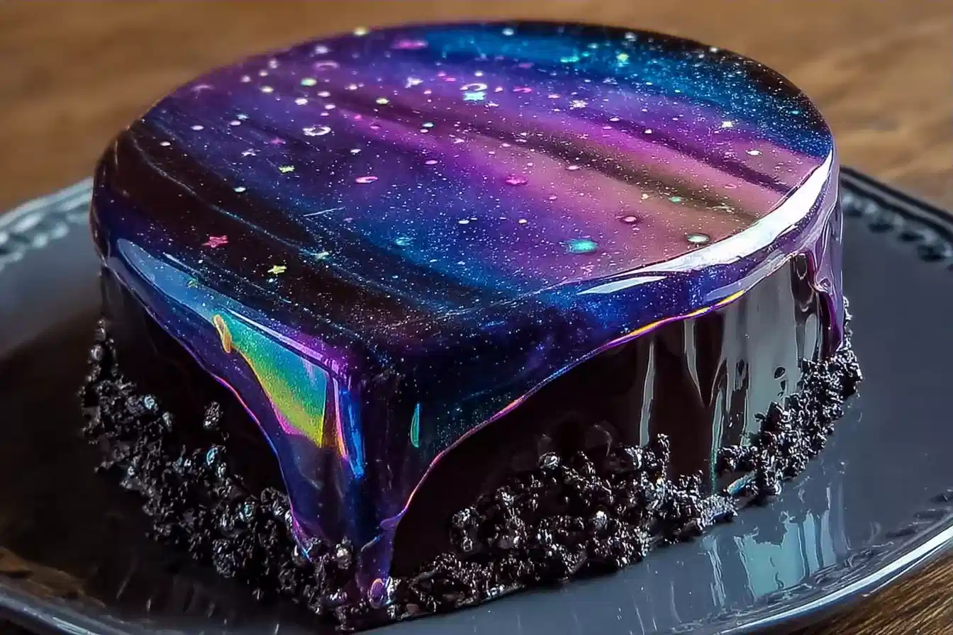 Galaxy Mirror Glaze Cake