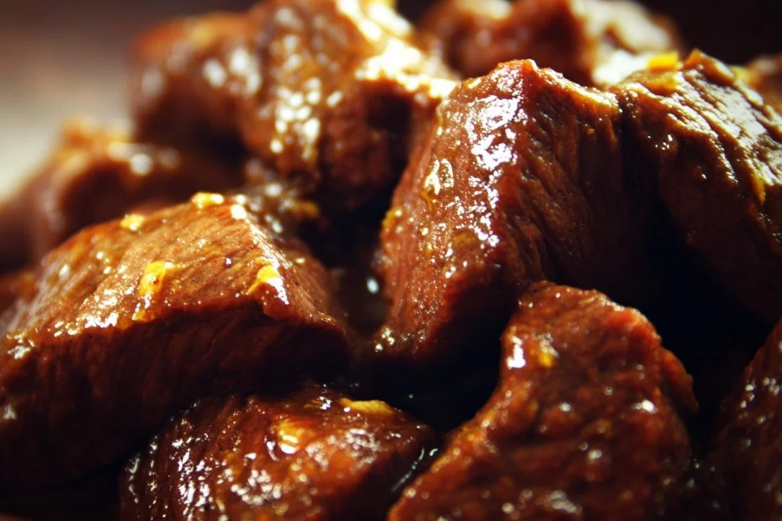 Savory beef tips in rich gravy served over mashed potatoes.