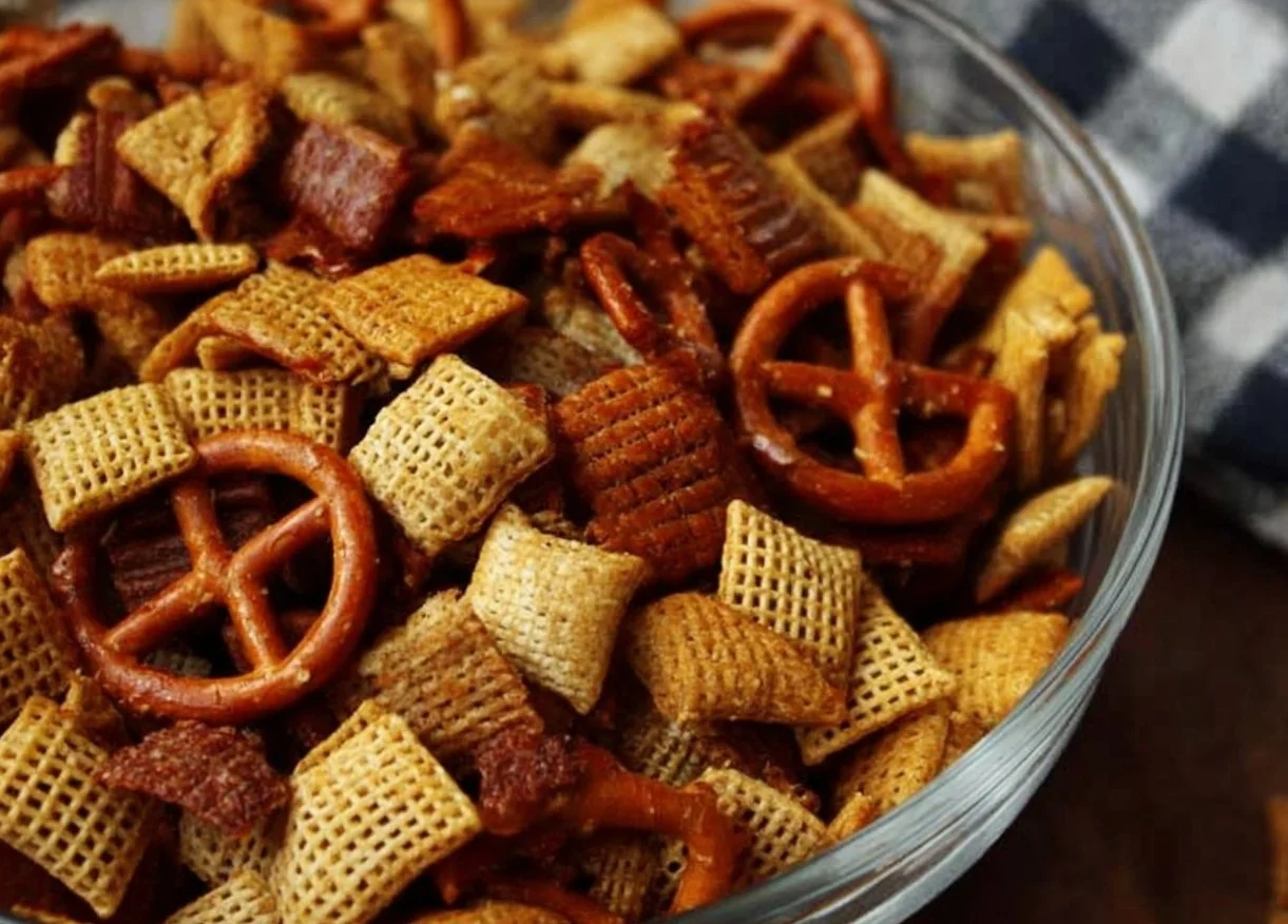 Bold and Buttery Homemade Chex Mix in a bowl