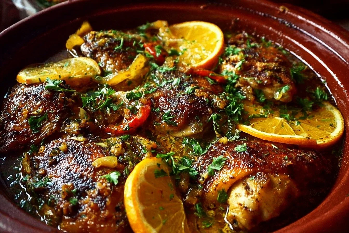Delicious Chicken and Orange Tagine served with aromatic spices