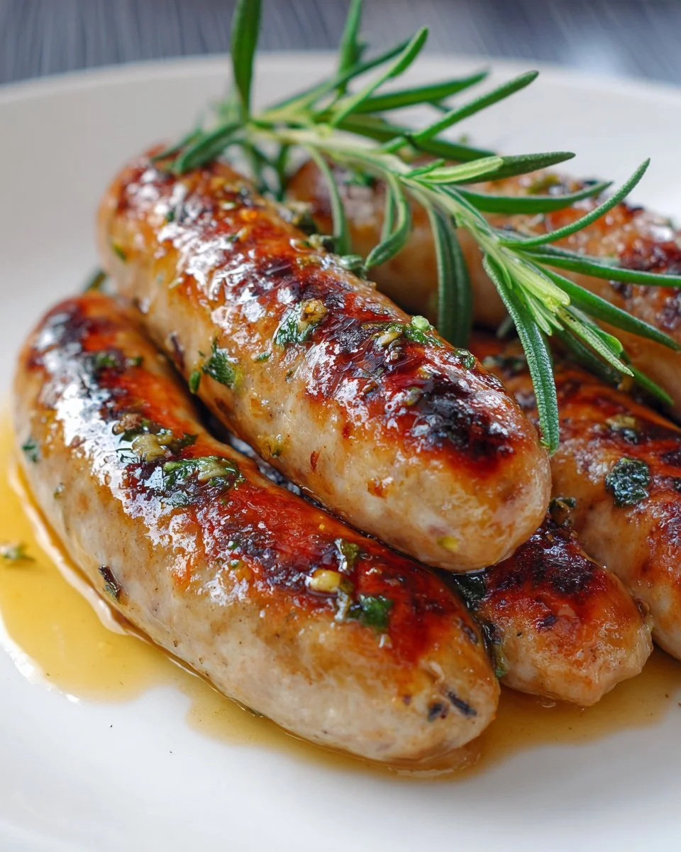 Grilled Chicken Apple Sausage served with fresh vegetables on a plate