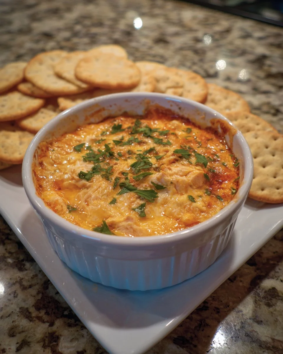 Creamy and flavorful Chicken Dip served in a bowl with tortilla chips