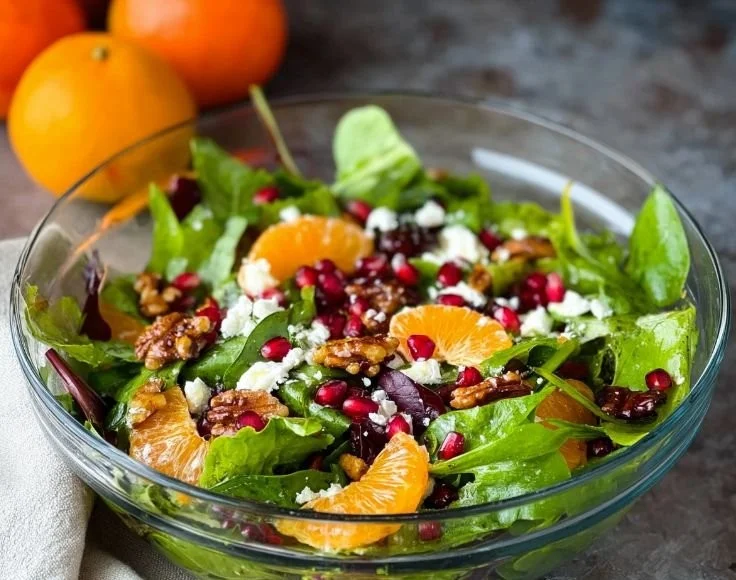 Christmas Salad featuring vibrant vegetables and festive colors