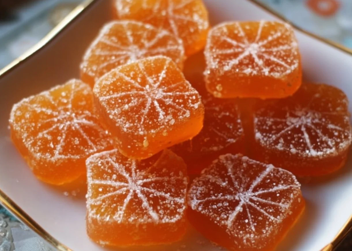 Classic homemade orange candy made with fresh oranges and sugar