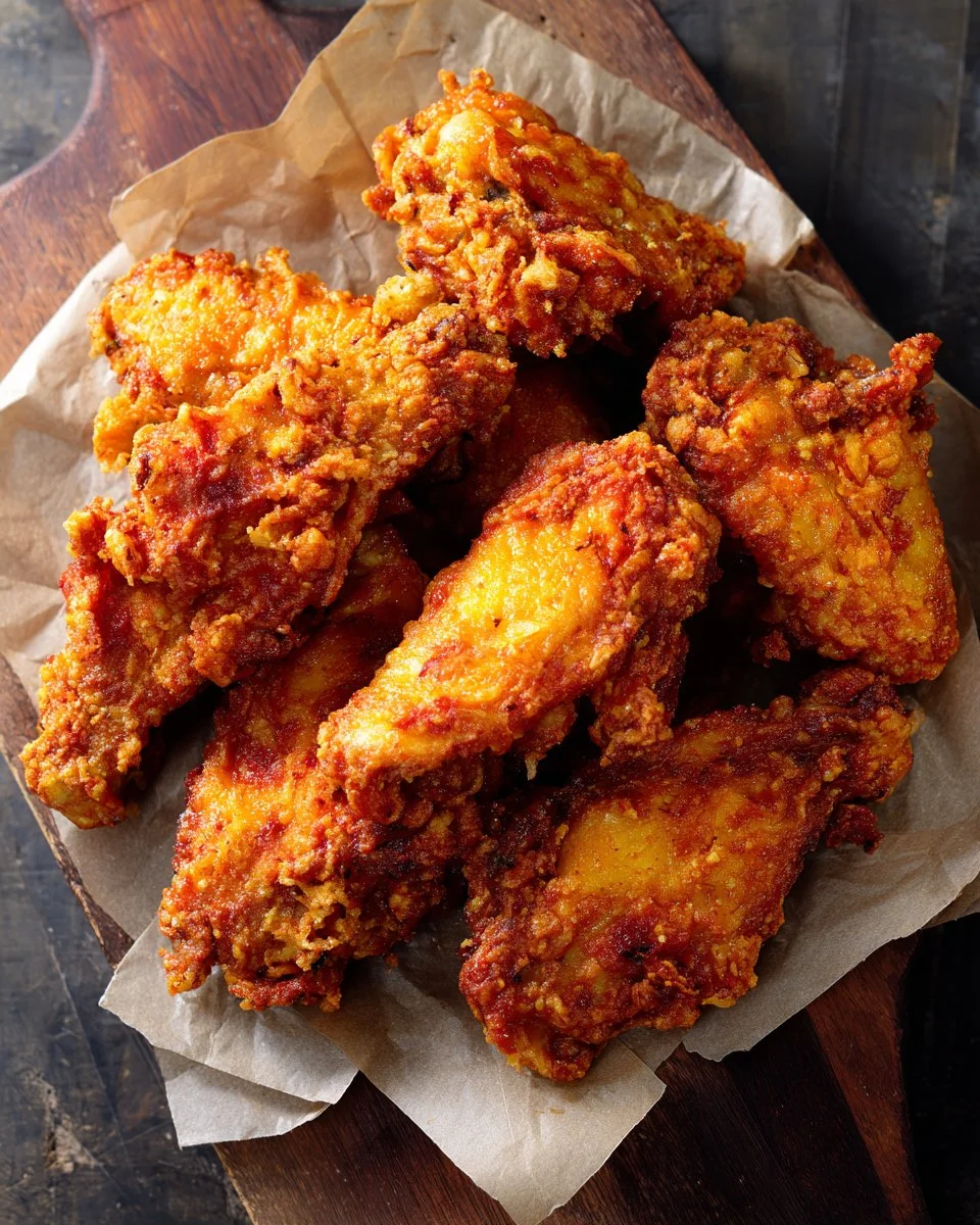 Plate of crispy chicken wings ready to be served with dipping sauce