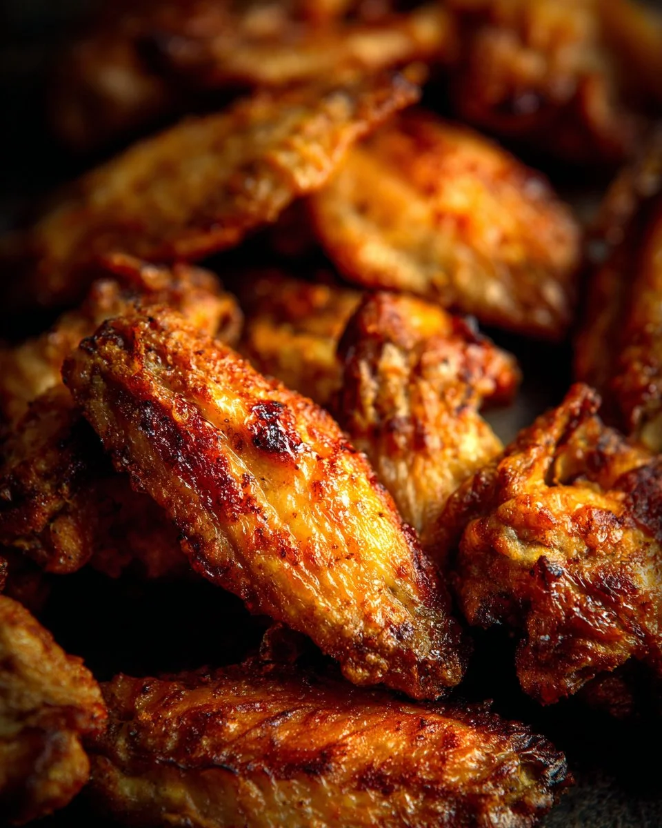 Crispy oven-baked chicken wings on a serving platter