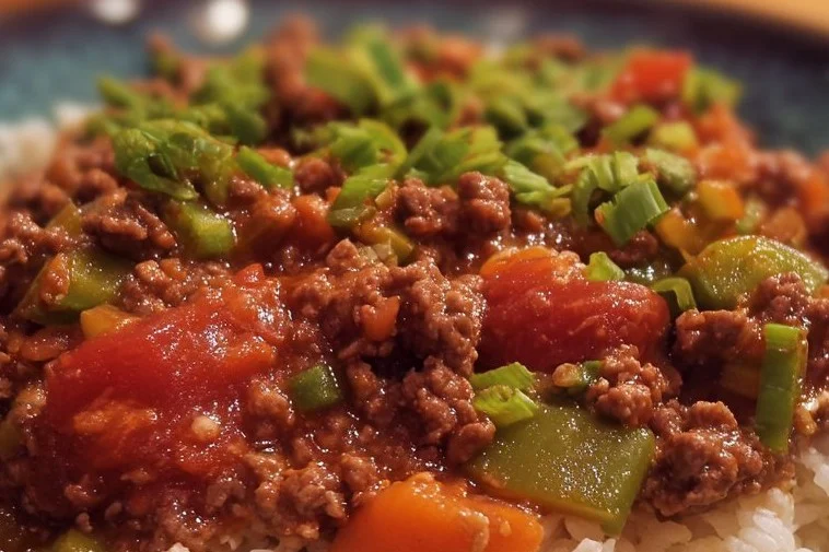 Cooked ground beef served in a hearty dinner recipe