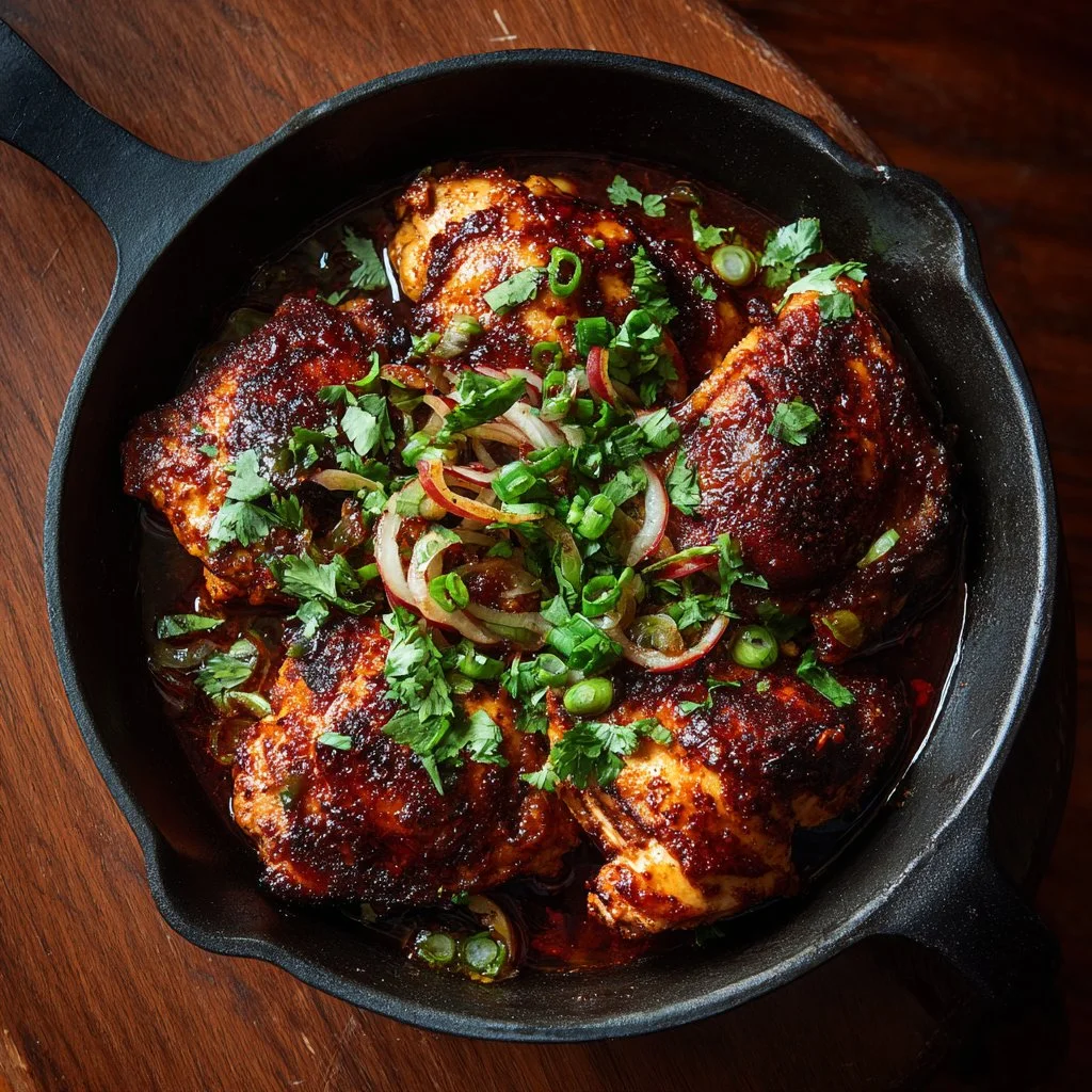 Delicious plate of Forgotten Chicken with herbs and spices