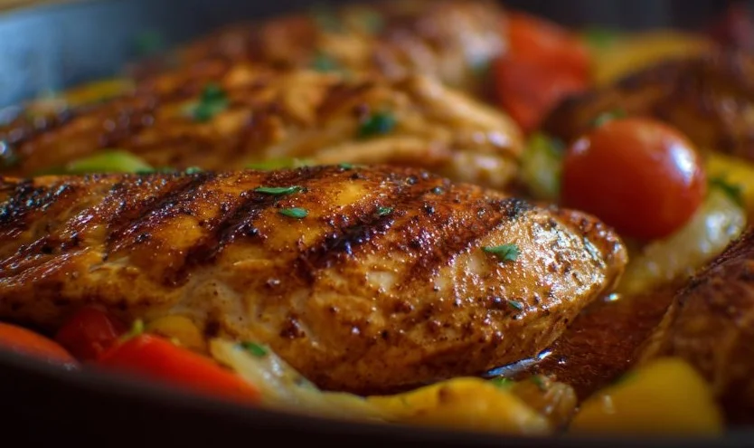 A variety of gluten free chicken recipes displayed beautifully on a table.