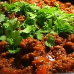 Delicious ground beef dinner served with vegetables and mashed potatoes