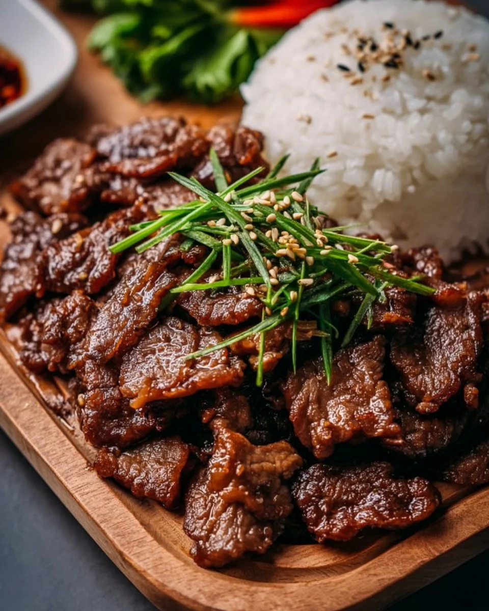 Delicious homemade beef bulgogi marinated in savory Korean sauce