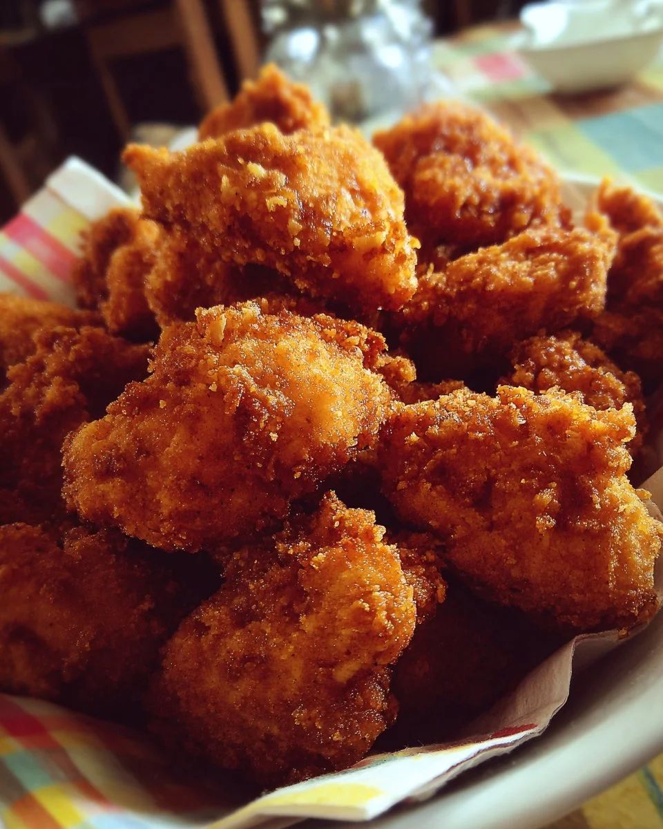 Crispy and delicious Popcorn Chicken served with dipping sauce