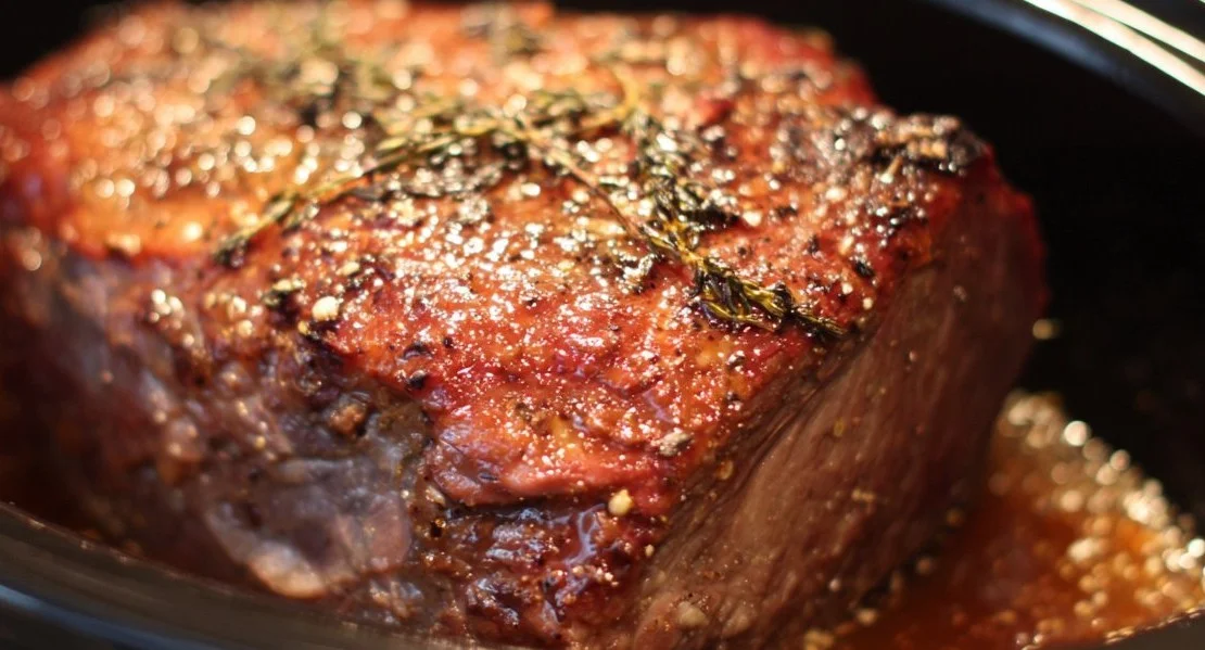 Delicious crock pot roast beef ready to serve