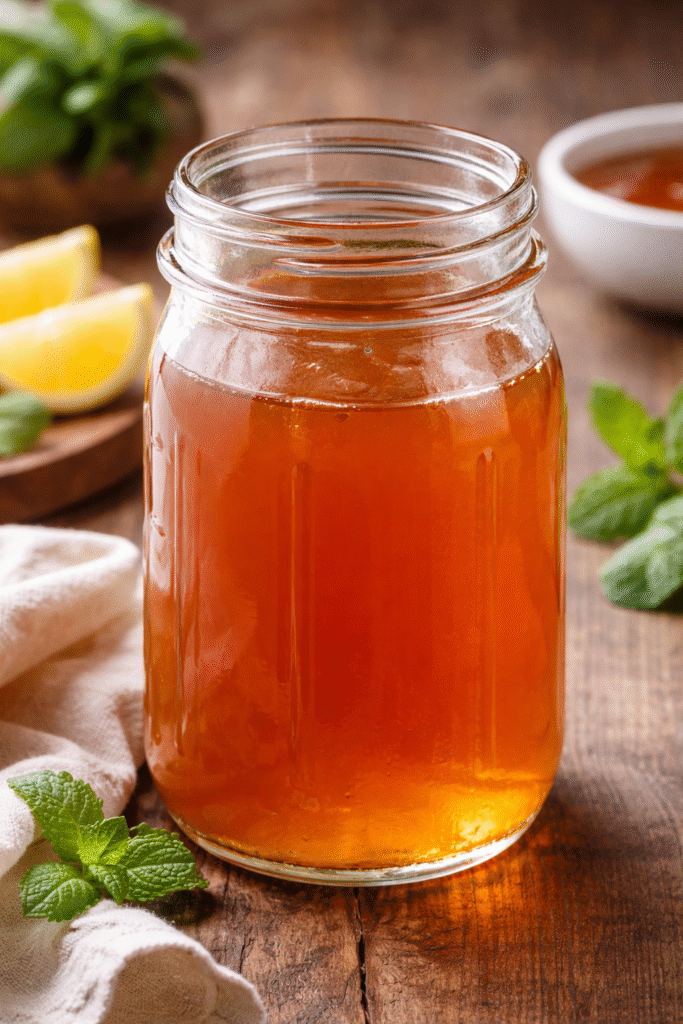 Rich and flavorful quick beef broth in a pot, ready for cooking
