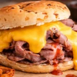Delicious Arby's Beef and Cheddar sandwich with tender beef and cheese