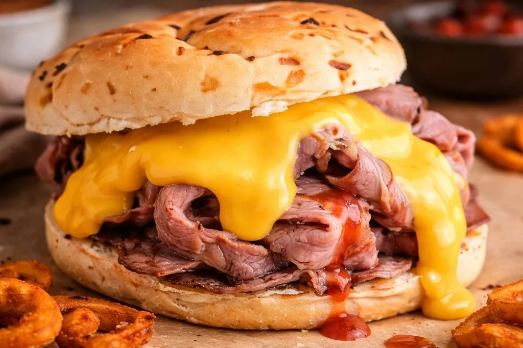 Delicious Arby's Beef and Cheddar sandwich with tender beef and cheese
