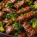 Delicious Beef and Broccoli dish served with tender beef and fresh green broccoli