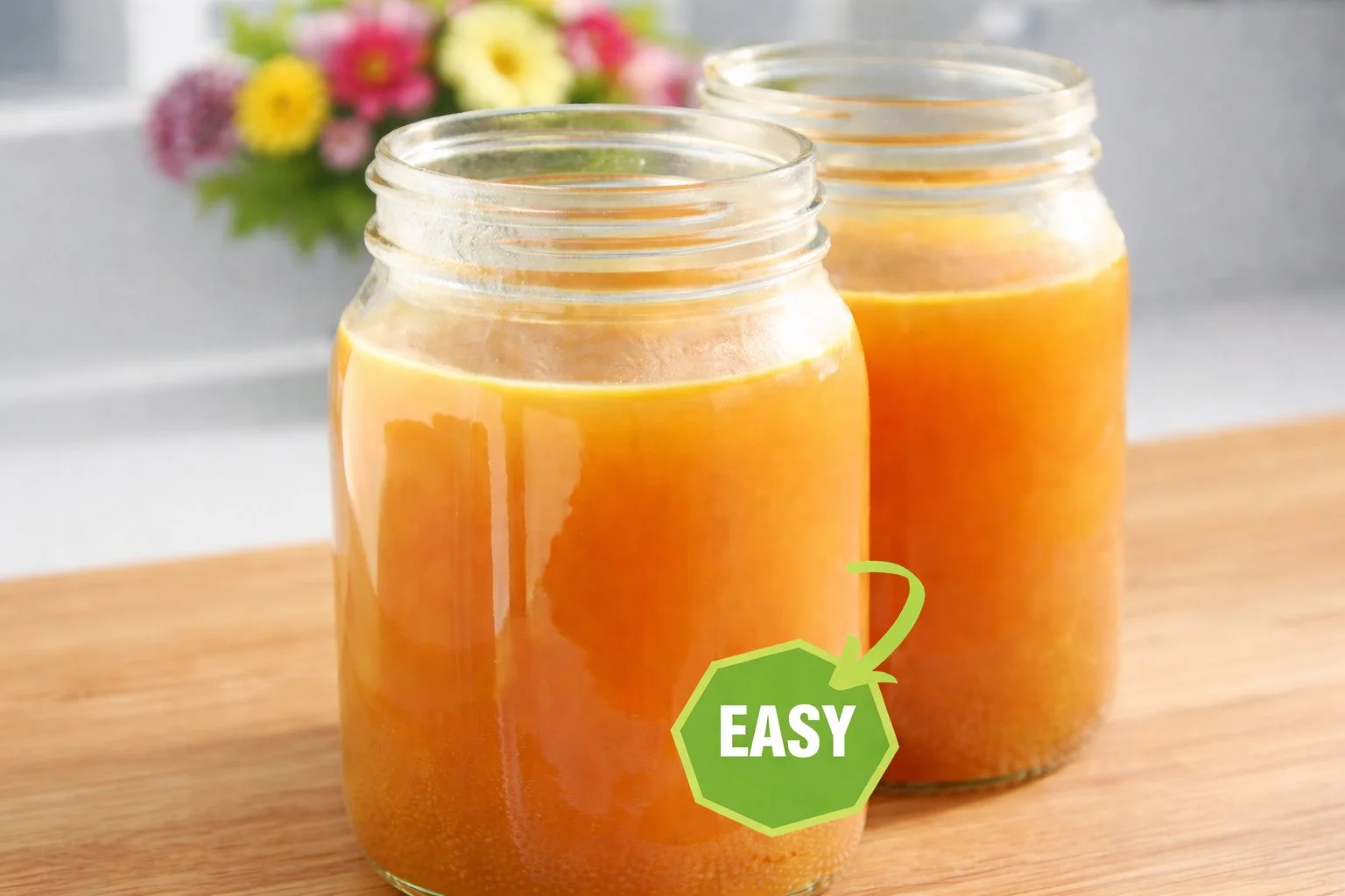 Homemade beef bone broth simmering in a pot with vegetables and spices.