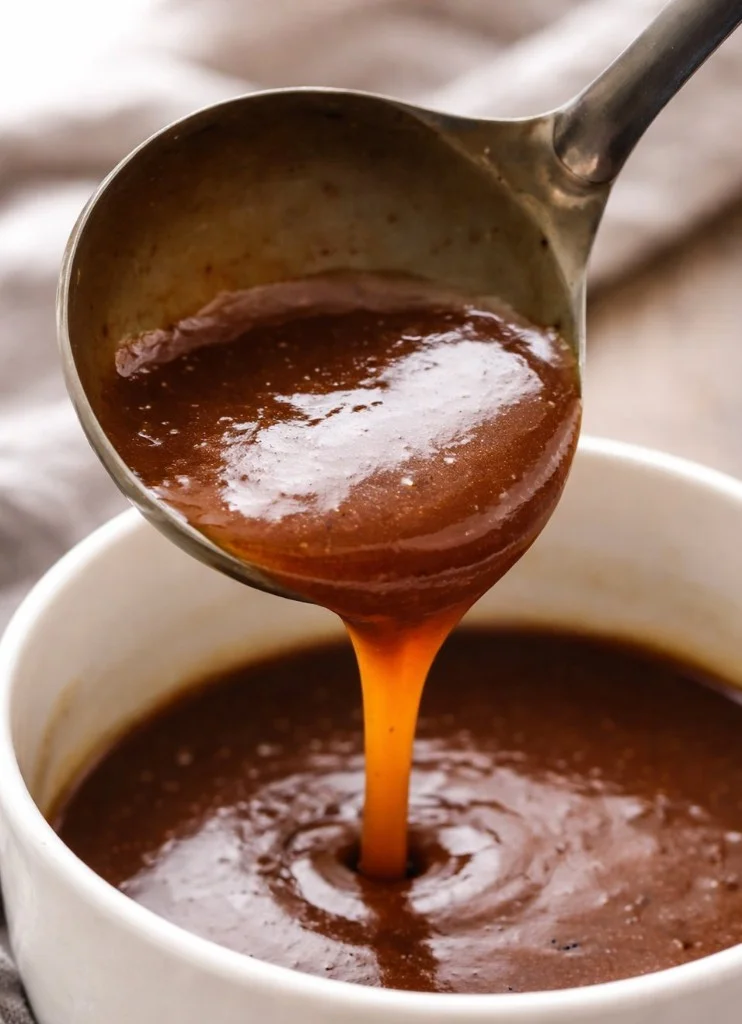 A pot of simmering homemade beef broth with fresh herbs and vegetables