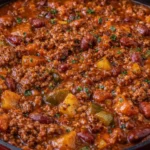 Delicious bowl of beef chili topped with cheese and cilantro