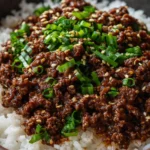 Delicious beef recipe showcasing a perfectly cooked beef dish on a platter.