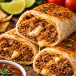 Delicious beef tacos topped with fresh ingredients and served on a plate.