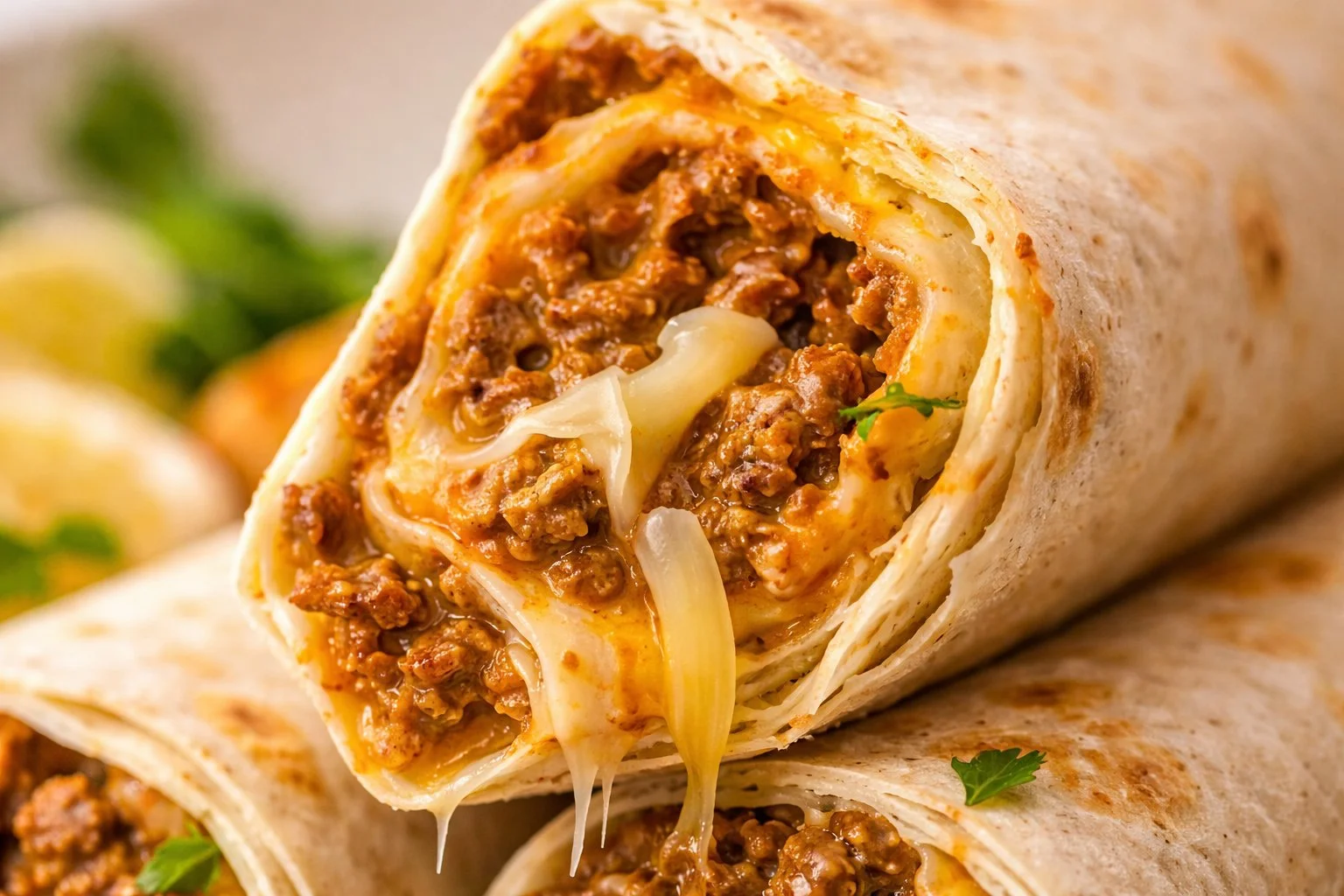 Delicious beef taquitos served with salsa and toppings