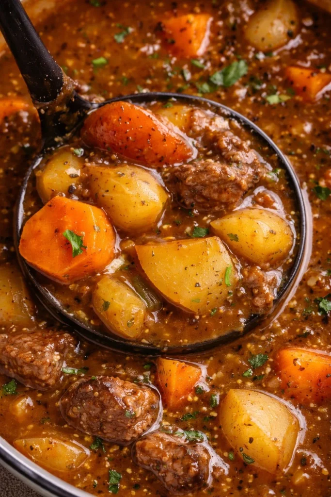 Delicious bowl of the best beef stew with vegetables