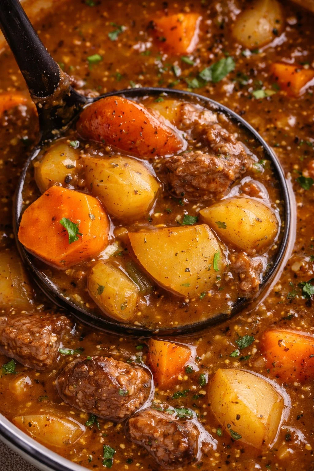 Delicious bowl of the best beef stew with vegetables