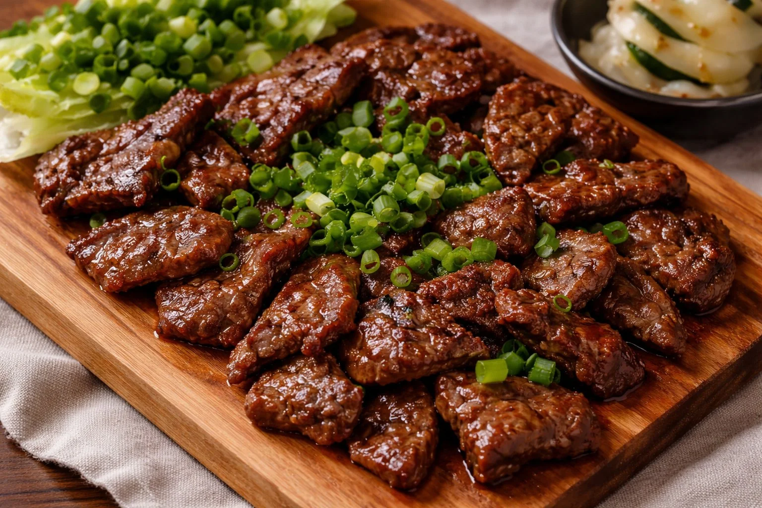 Deliciously marinated bulgogi beef ready for grilling