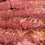 Delicious corned beef ready for sandwich preparation