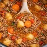 Delicious Crock Pot ground beef recipe with vegetables and spices