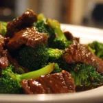 Crockpot Beef and Broccoli dish with tender beef and vibrant broccoli