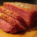 Slow-cooked Crockpot Corned Beef served with vegetables