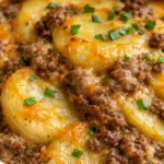 Delicious crockpot ground beef meal served in a bowl with herbs