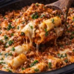 Delicious Crockpot ground beef simmering with spices and vegetables