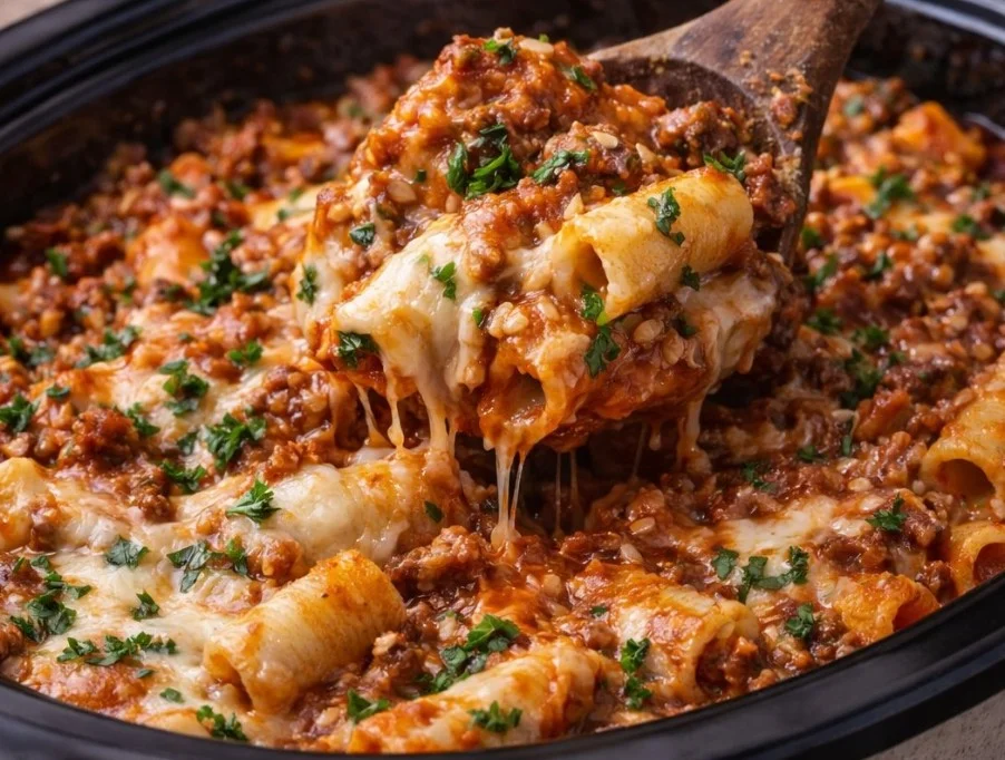 Delicious Crockpot ground beef simmering with spices and vegetables