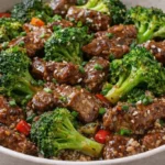 Delicious easy beef and broccoli dish served in a bowl