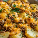 Delicious ground beef recipe served with vegetables and rice on a plate.