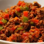 Healthy ground beef served with vegetables on a plate